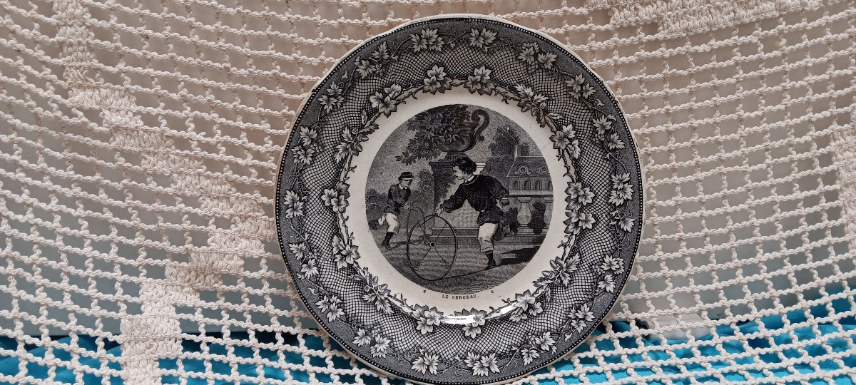 Lot de 4 assiettes de Sarreguemines - Fin XIX siècle-photo-4