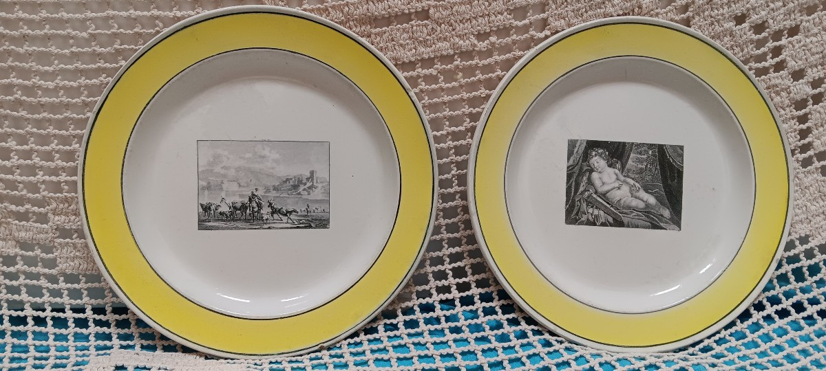 Pair Of Plates From Creil - Early 19th Century