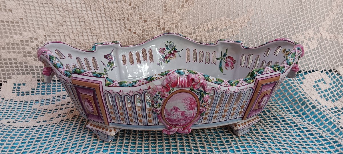 Centre de table faience de Saint-Clément - Début XX siècle-photo-2