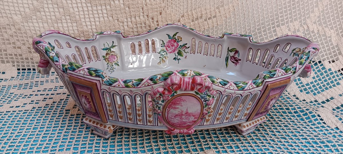 Centre de table faience de Saint-Clément - Début XX siècle