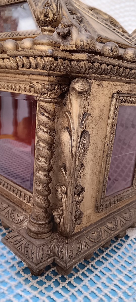 Gilded Wooden Hunting Scene/reliquary, Late 18th Or Early 19th Century-photo-7
