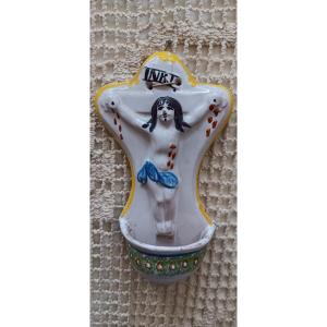 Bénitier En Faience XVIII Siècle De St Clément