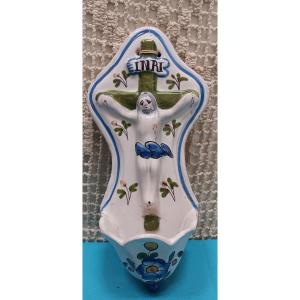 Benitier Faience From Lunéville - 18th Century