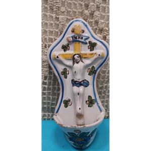 Benitier Faience From Lunéville - 18th Century
