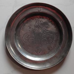 Assiette étain Lorraine - XVIII siècle