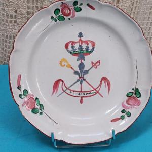 Assiette en faience révolutionnaire des Islettes - Fin XVIII siècle