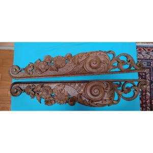 Paire de scultures symétriques en  chêne - XVIII siècle