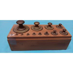 Boite de poids de 2 kg laiton - XIX siècle