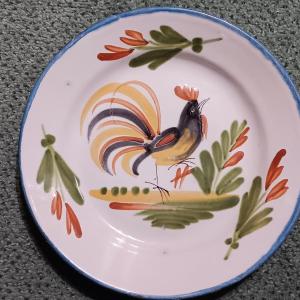 Rambervillers Plate With Rooster - Early 19th Century
