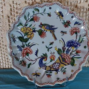 Petit plat creux de Rouen à la corne d'abondance - XVIII siècle