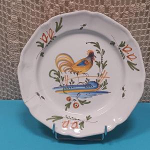 Assiette au coq de Lunéville Fin XVIII siècle