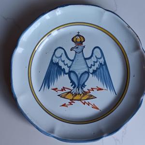 Waly Plate With Imperial Eagle - Early 19th Century