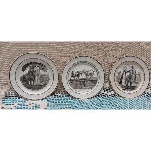 Lot de 3 Assiettes Choisy le Roi - Début XIX siècle
