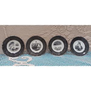 Set Of 4 Sarreguemines Plates - Late 19th Century