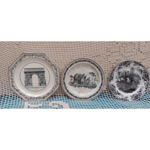 Lot 3 assiettes de Creil - Début XIX siècle