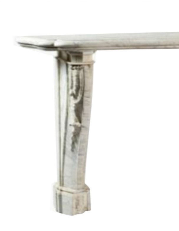 Beautiful Antique Console Table In Louis XV Rocaille Style In Carrara Marble Dating From The End Of The 19th Century-photo-2