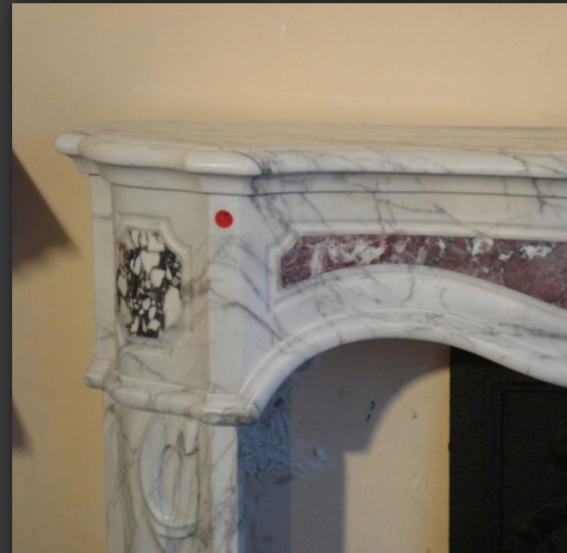 Magnificent And Rare Antique Louis XV Provencal Fireplace In Carare White Marble-photo-4