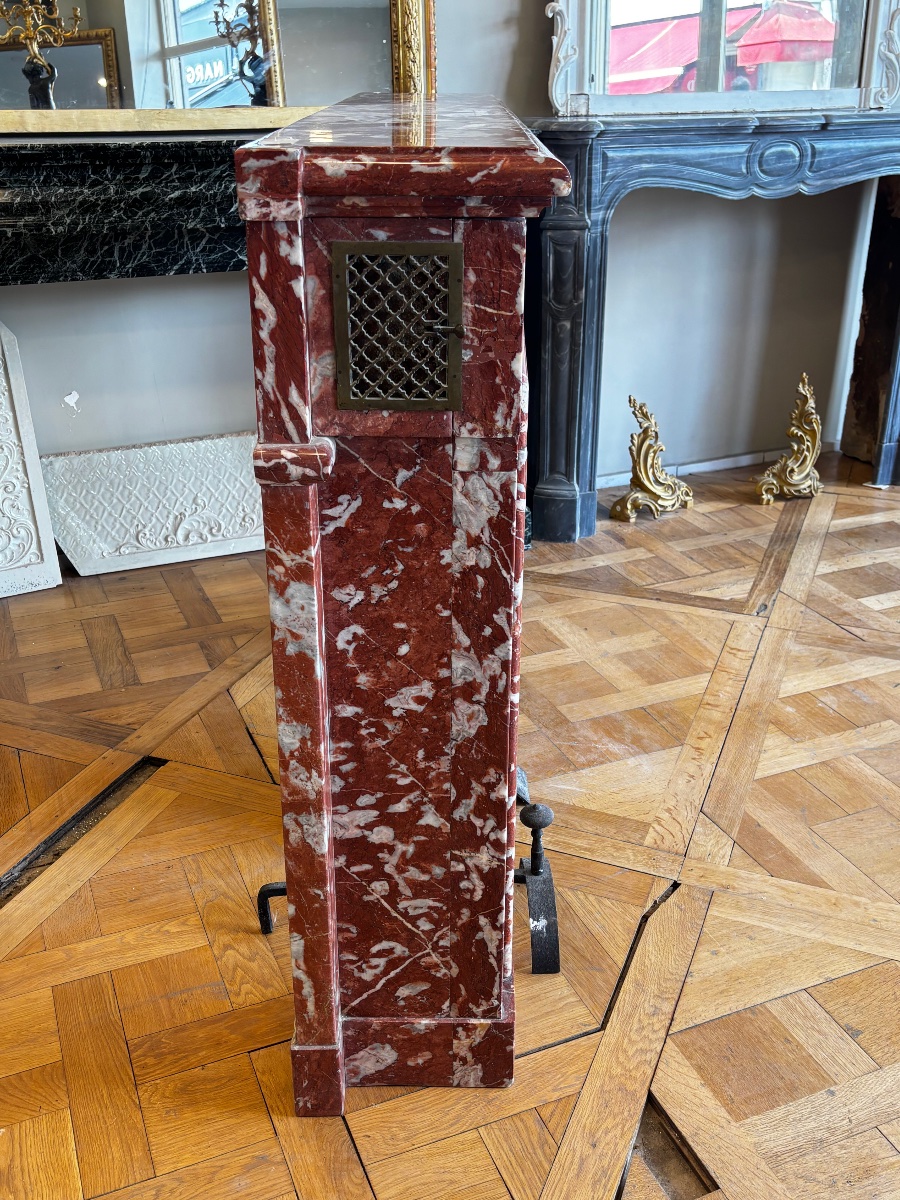 Elegant Antique Louis XIV Style Fireplace Incarna Turquin Marble Late 19th Century-photo-2