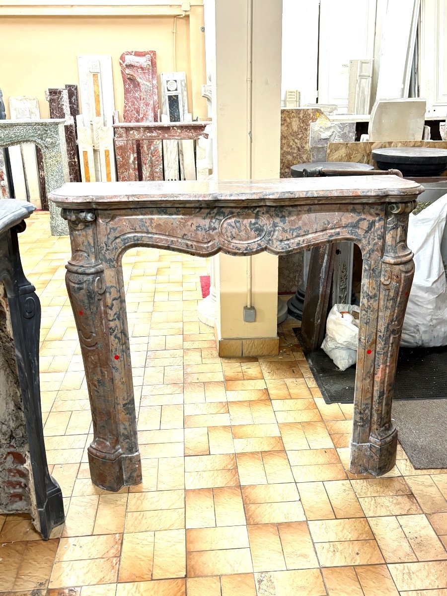 Cheminée Ancienne En Marbre Enjugerais Dites Pompadour à Pieds Louis XV Fin XIXeme  Siecle 