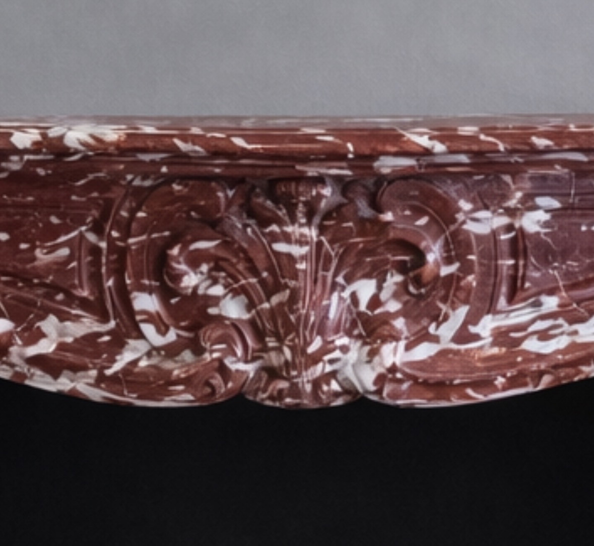 Beautiful Antique Louis XV Style Fireplace In Incarna Turquin Marble From The End Of The 19th Century-photo-2