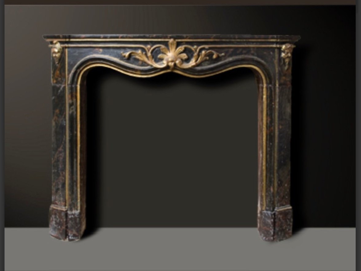 Regency Period Painted Faux Marble Sandstone Fireplace With Figure Head Decor 