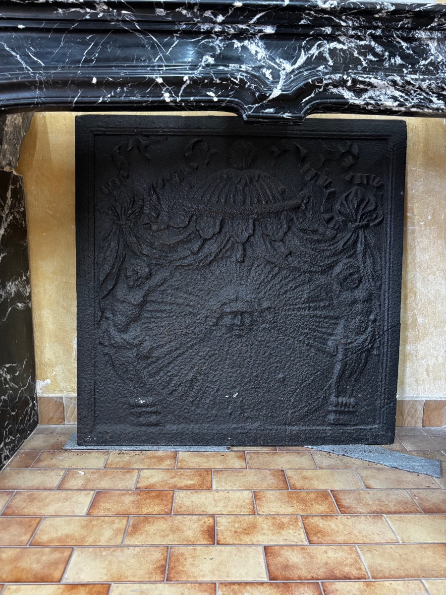 Decorative Fireplace Plate Made Of Cast Iron -photo-3