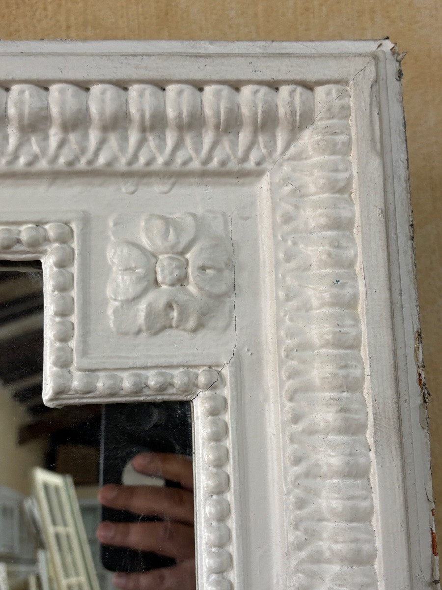 Miroir De Cheminée De Style Louis XVI Datant De La Fin Du XIXeme Siècle -photo-2