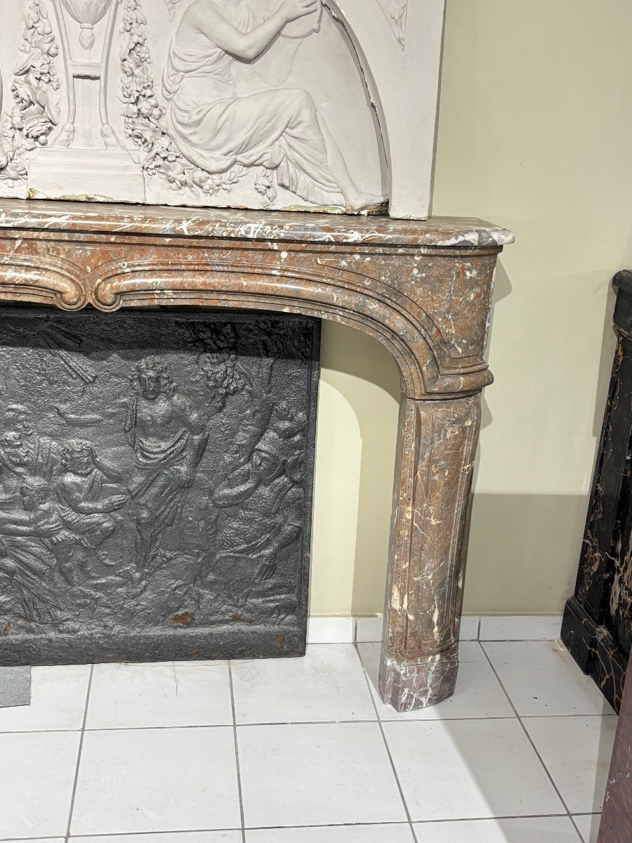 Cheminée  d’époque régence En Marbre Rouge Royal -photo-1