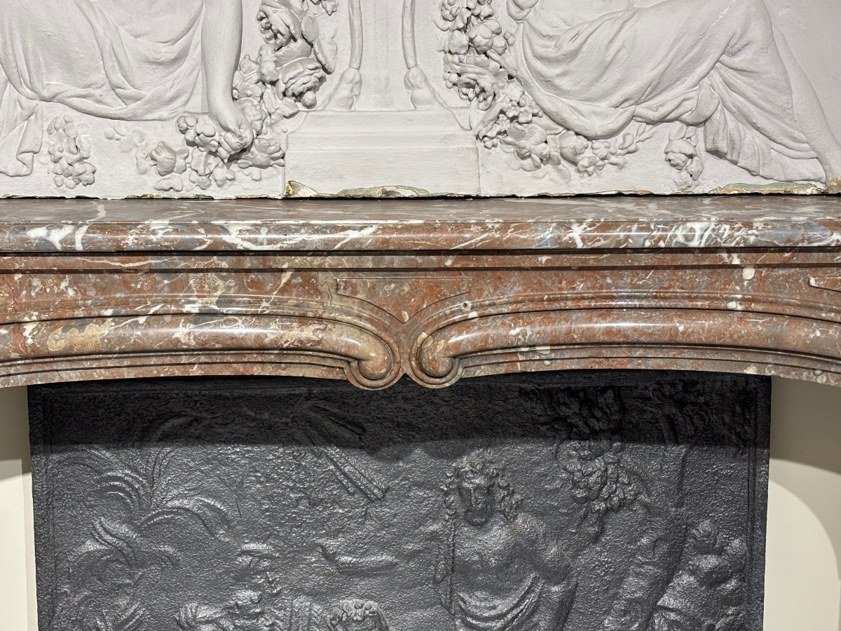 Cheminée  d’époque régence En Marbre Rouge Royal -photo-2