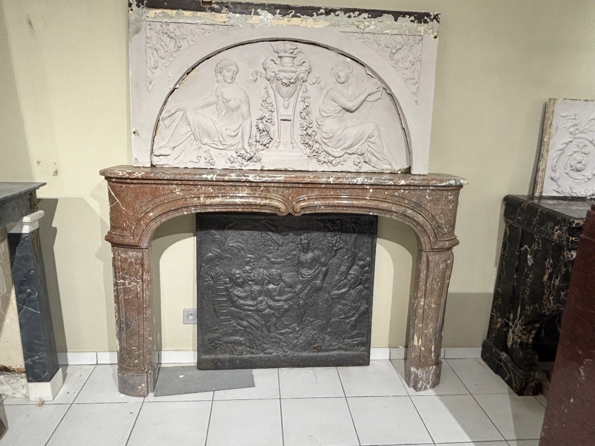 Cheminée  d’époque régence En Marbre Rouge Royal -photo-3