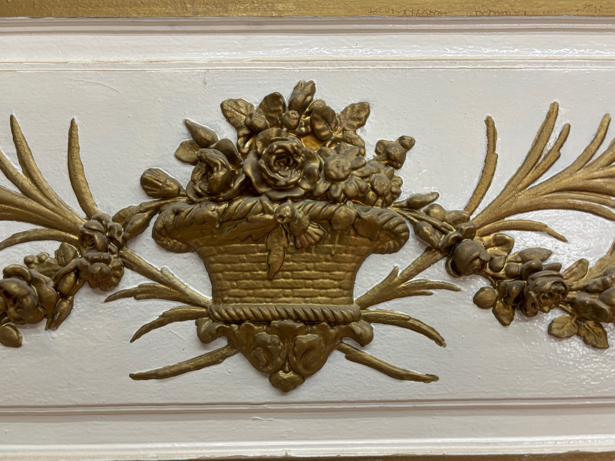 Trumeau peint de cheminée de style Louis XVI fin du XIXeme siècle -photo-3