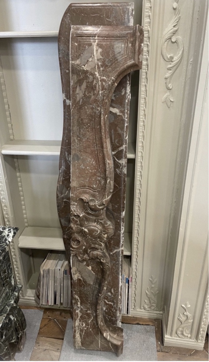 Louis XV Period Fireplace In Royal Red Marble -photo-1