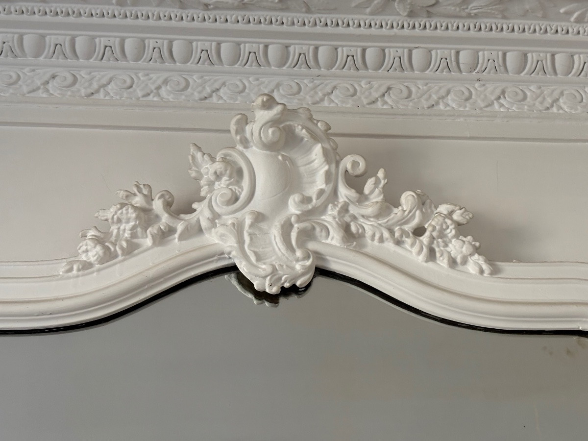 Miroir de cheminée de style Louis XV dans le goût rocaille fin du XIXeme siècle -photo-3