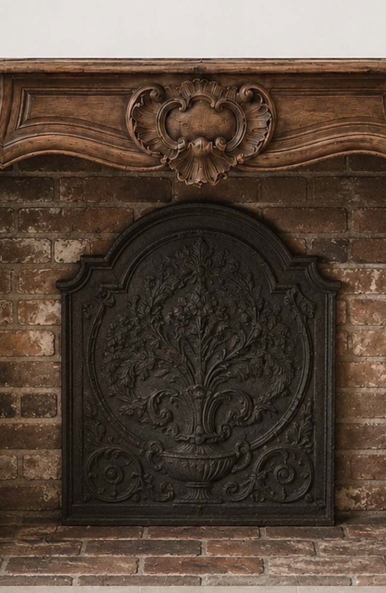 Cheminée ancienne D’époque Louis XV Provençal dite à Arbalète Réalisée en bois de chêne -photo-2