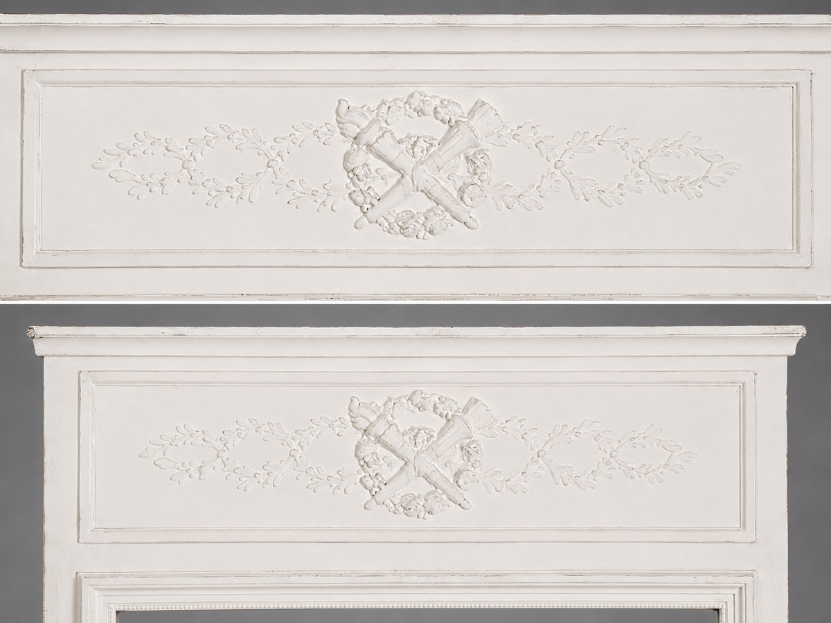 Trumeau en bois peint de style Louis XVI datant de la fin du XIXeme siècle -photo-2
