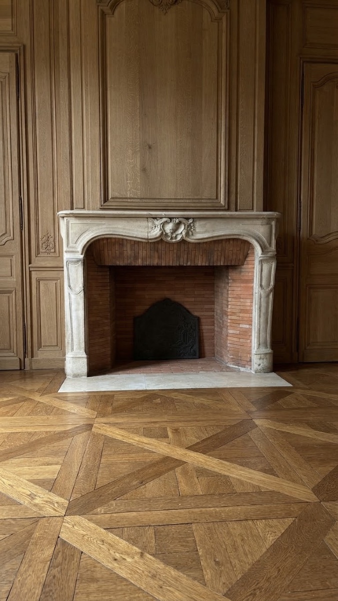 Antique Louis XV-era Fireplace Made Of Carved Stone