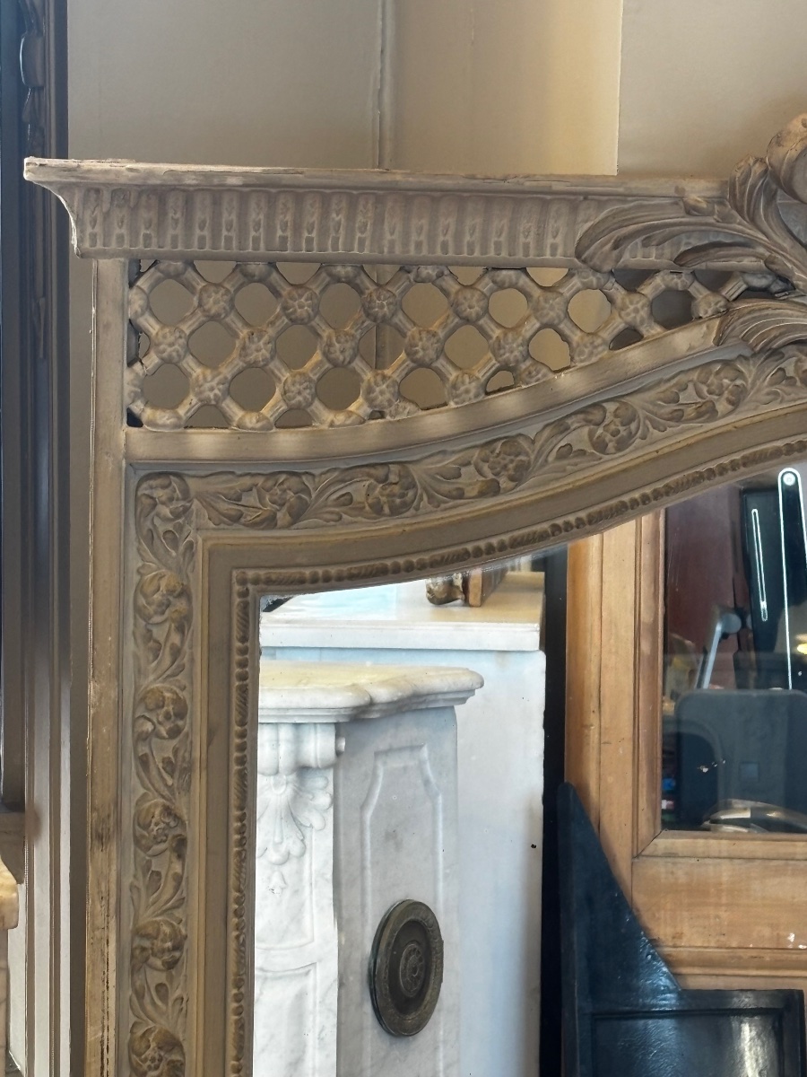Painted Louis XVI-style Mirror With A Faun's Head, Dating From The Late 19th Century -photo-2