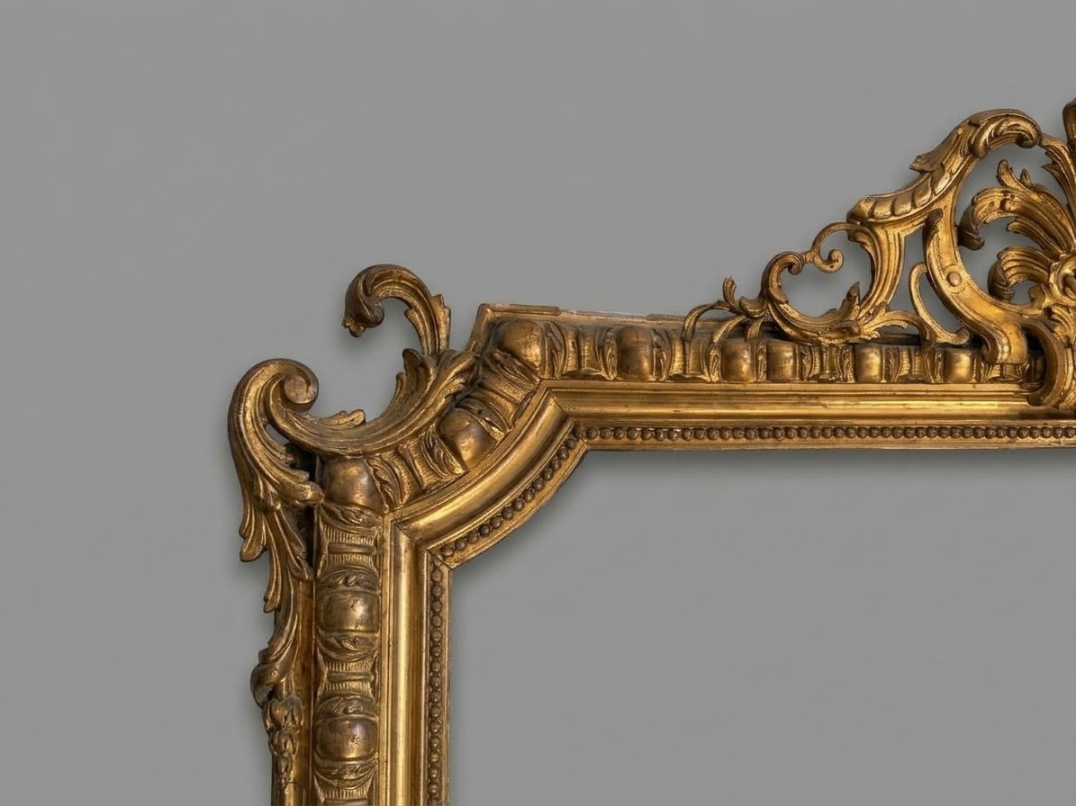 Louis XV-style Wooden And Gilded Stucco Mantel Mirror Dating From The Late 19th Century -photo-2