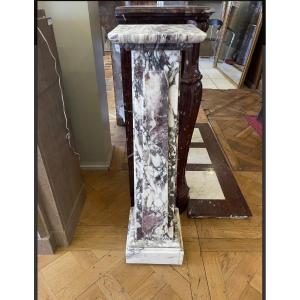 Beautiful Louis XVI Style Marble Column Made In Violet Breche