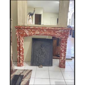 Elegant Antique Louis XIV Style Fireplace Incarna Turquin Marble Late 19th Century