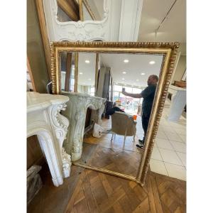 Beautiful Louis XVI Style Gilded Fireplace Mirror Dating From The End Of The 19th Century