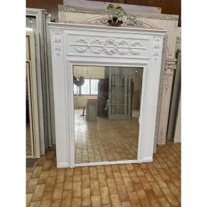 Trumeau ancien de style Louis XVI à décor de couronnes de Lauriers  Fin XIXeme