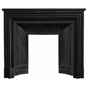 Antique Louis XIV Style Black Marble Mantel From Belgium Late 19th Century