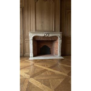 Antique Louis XV-era Fireplace Made Of Carved Stone