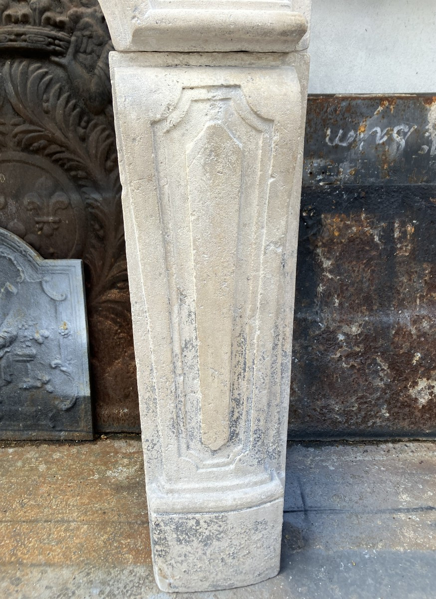 Large Antique Louis XV Stone Mantel.-photo-5