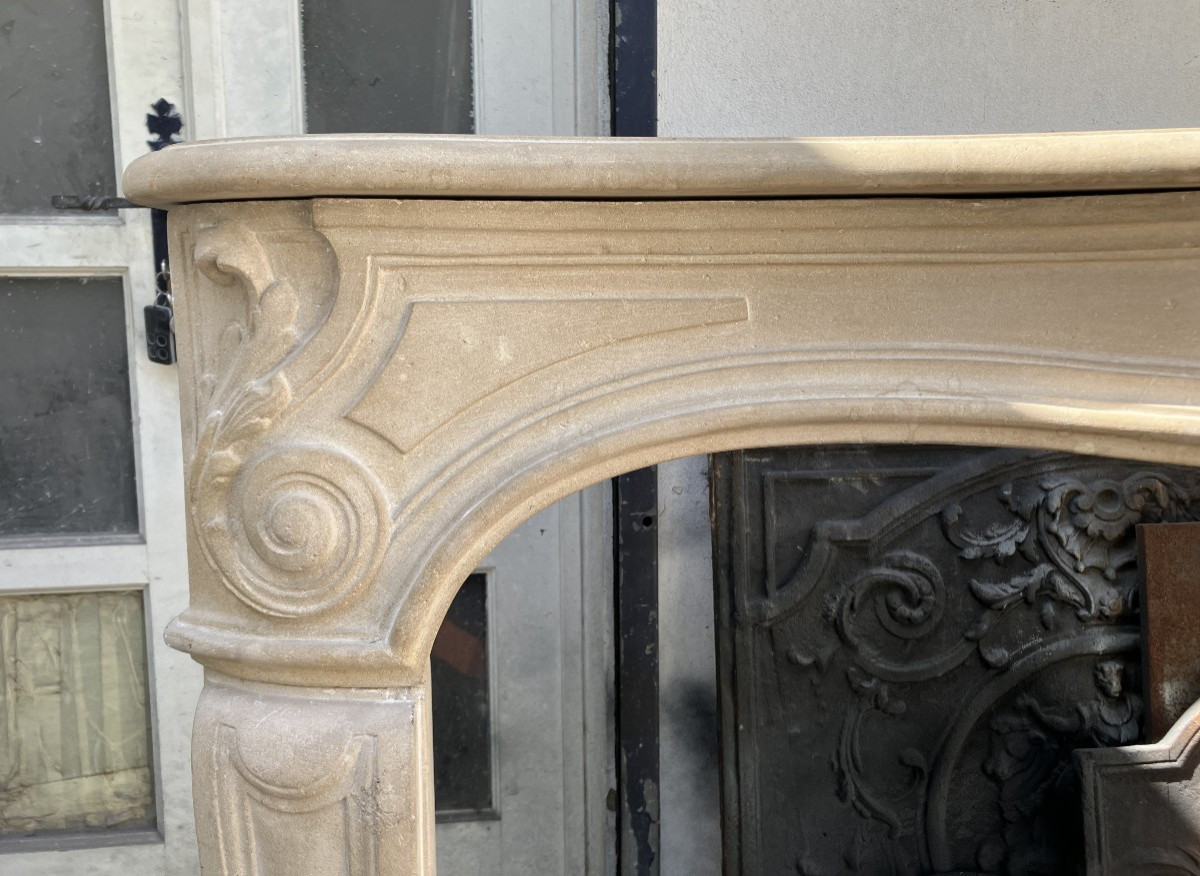 Antique Louis XV Style Stone Mantel.-photo-3