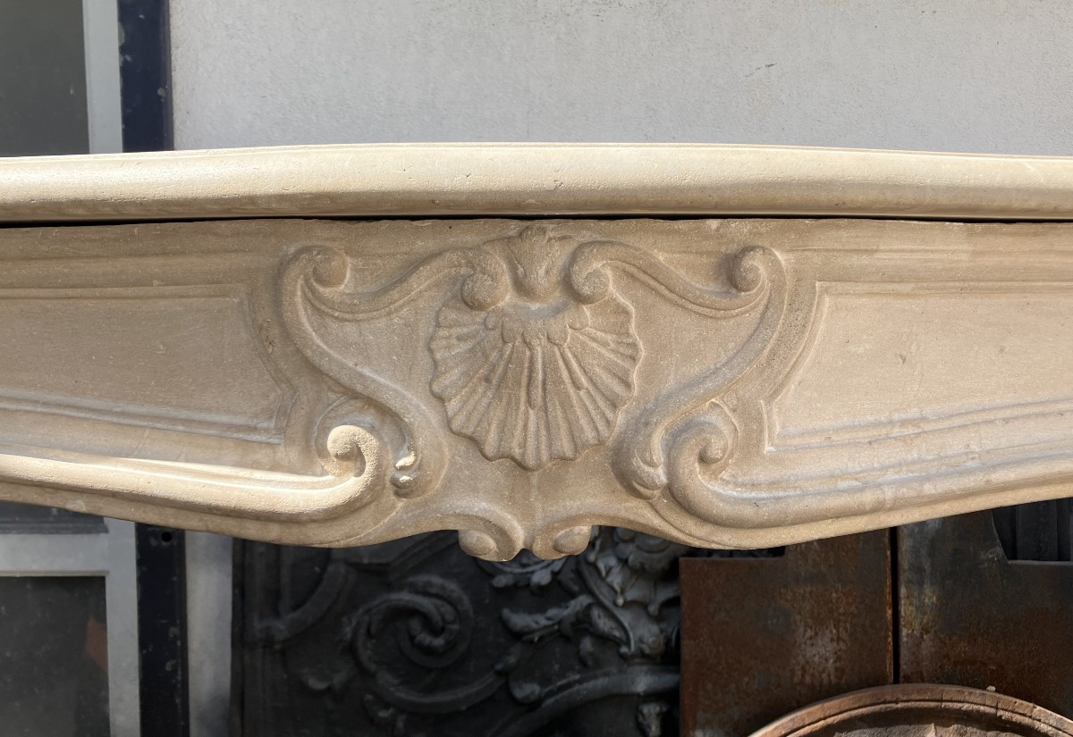 Antique Louis XV Style Stone Mantel.-photo-4