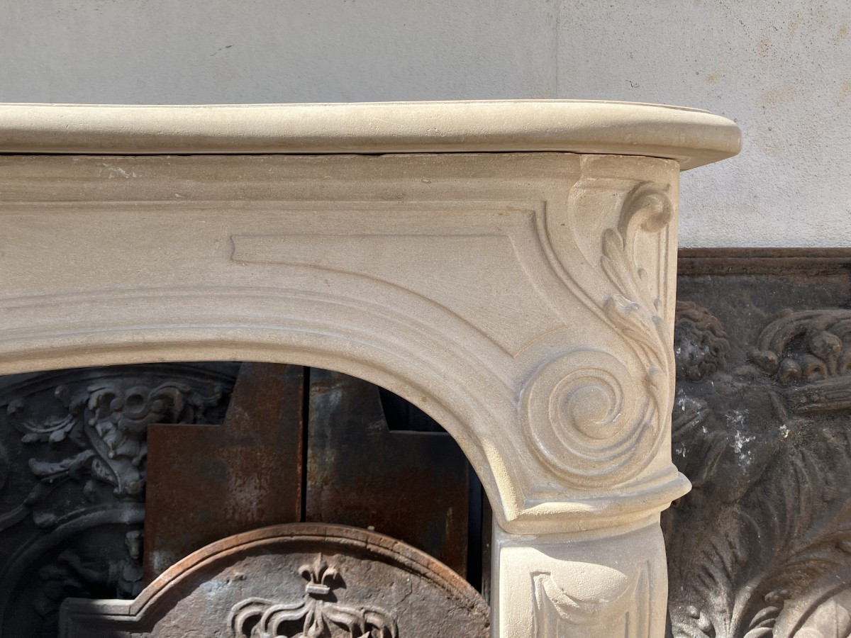 Antique Louis XV Style Stone Mantel.-photo-1