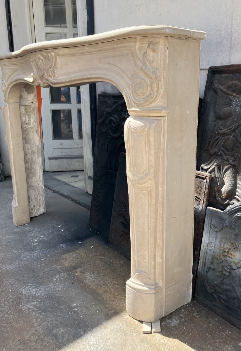 Antique Louis XV Style Stone Mantel.-photo-4