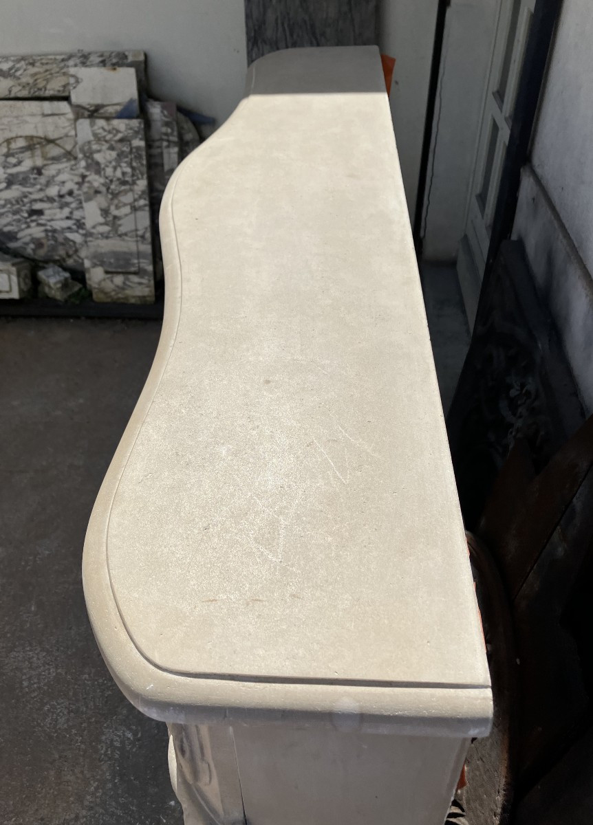 Antique Louis XV Style Stone Mantel.-photo-5